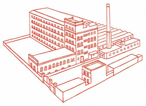 Geschäftshaus in der Wittenberger Straße in Leipzig, Zeichnung. – Abgebildet in , Leipzig 1935, S. 21.