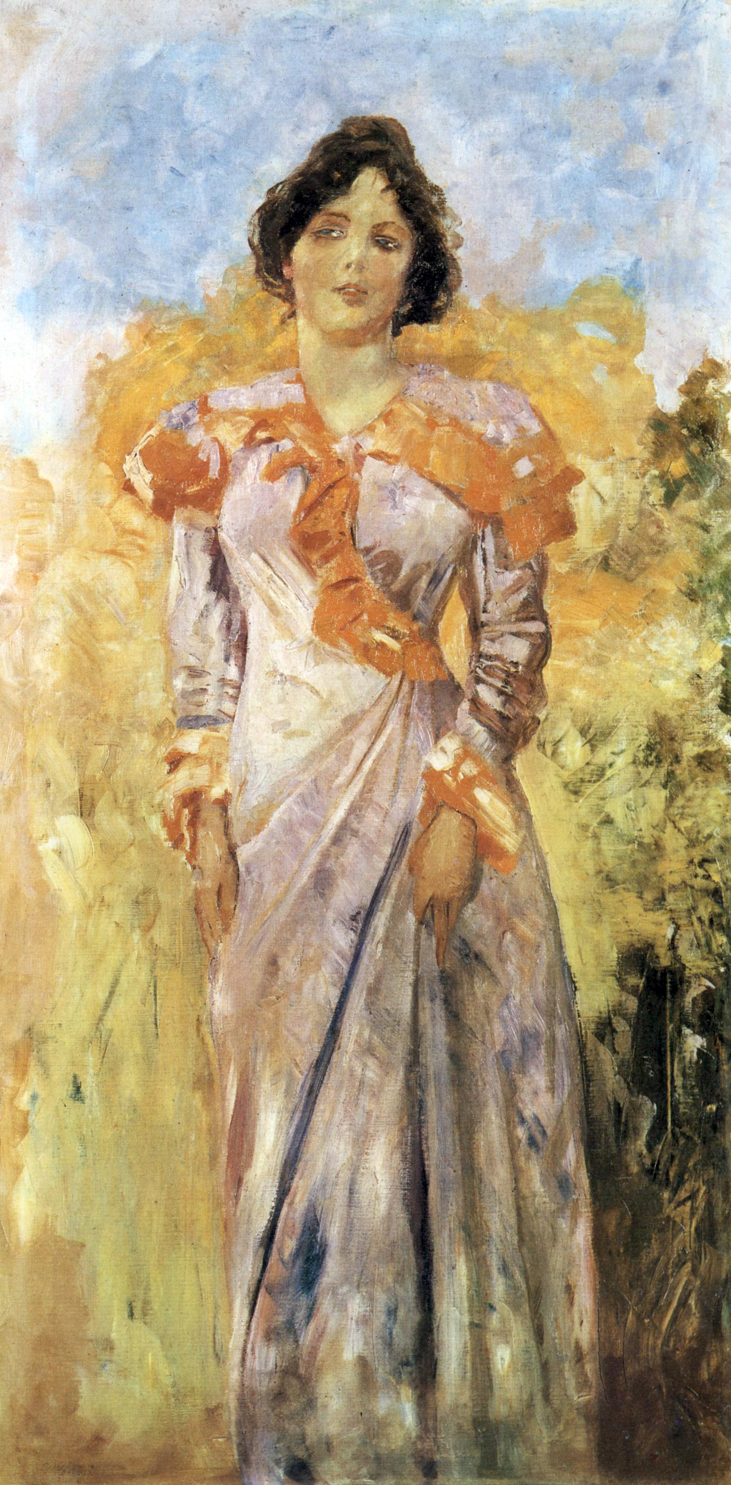 Max Klinger, Elsa Asenijeff in Gartenlandschaft (um 1903), Ölbildnis auf Leinwand, Museum der bildenden Künste Leipzig.